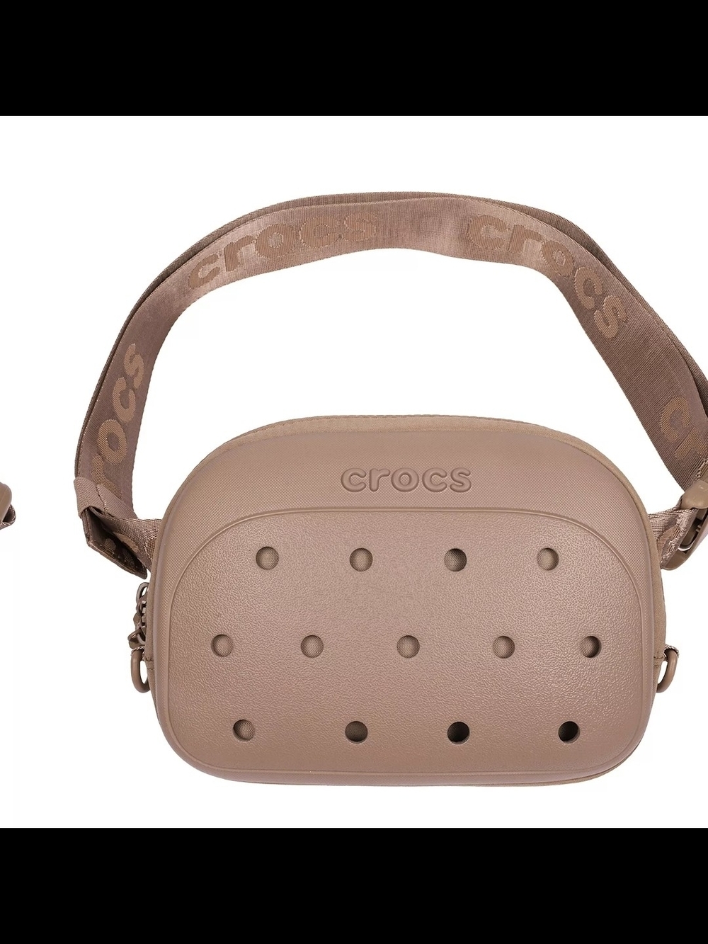 CROCS Taupe Crosstown Crossbody Bag with Logo Strap